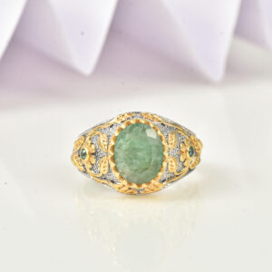 Emerald, ring, Sterling silver 925
