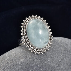 Aquamarine, Ring, Sterling silver 925