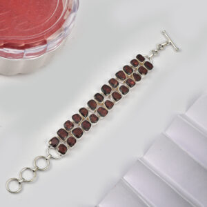 Garnet,Bracelet, Sterling silver 925