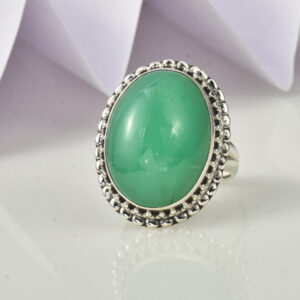 Chrysoprase, Ring, Sterling silver 925