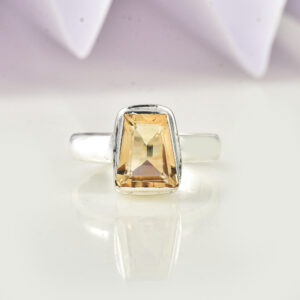 Citrine, Ring, Sterling silver 925