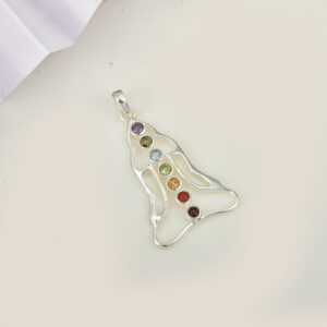 7 stone, Chakra Pendant, Sterling silver 925