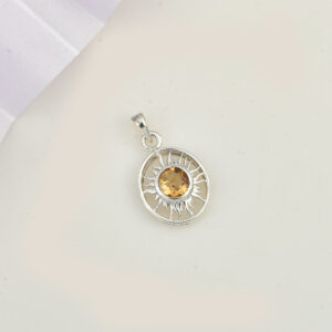 Citrine, Pendant, Sterling silver 925