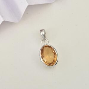 Citrine, Pendant, Sterling silver 925