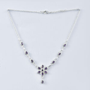 Amethyst, Necklace, sterling silver 925