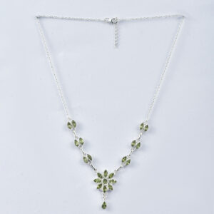 Peridot, Necklace, sterling silver 925