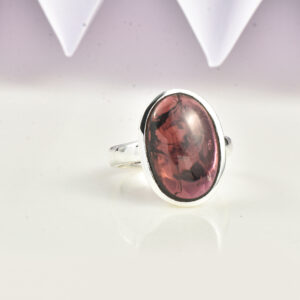 Garnet, Ring, Sterling silver 925