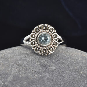 Blue Topaz, Ring, Sterling silver 925