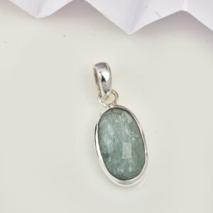 Aqua Kyanite, Pendant, Sterling silver 925