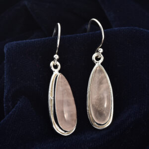 Rose Quartz, Earring, Sterling silver 925