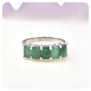Emerald, Rings, Sterling silver 925