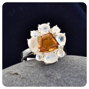 Citrine-Rainbow, Ring, Sterling silver 925