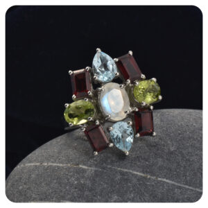Multistone, Ring, Sterling silver 925