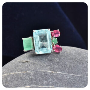 Multi Stone, Ring, Sterling silver 925