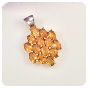 Citrine, Pendant, Sterling silver 925