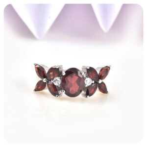 Garnet, Rings, Sterling silver 925