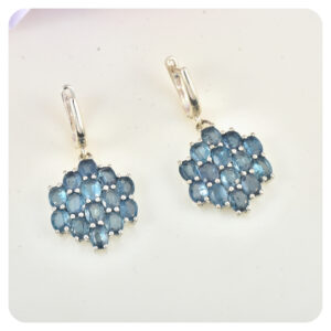 Moss Kyanite, Earring, Sterling silver 925