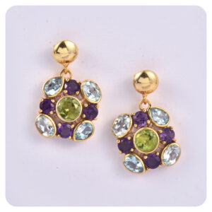 Multi Stone, Earring, Sterling silver 925