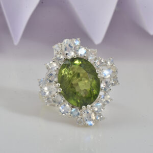Peridot-Rainbow, Ring, Sterling silver 925