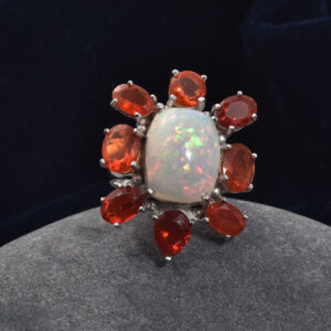 Opal-Fire Opal, Ring, Sterling silver 925