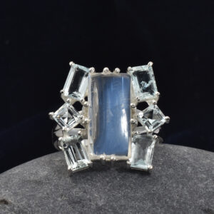 Rainbow-Aquamarine, Ring, Sterling silver 925