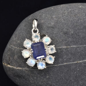 Tanzanite-moonstone, Pendant, Sterling silver 925