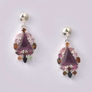 multi color stone earrings