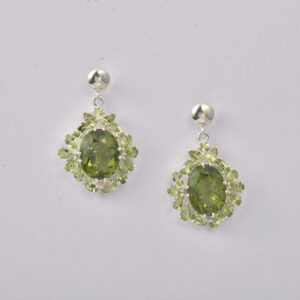Peridot, Earring, Sterling silver 925